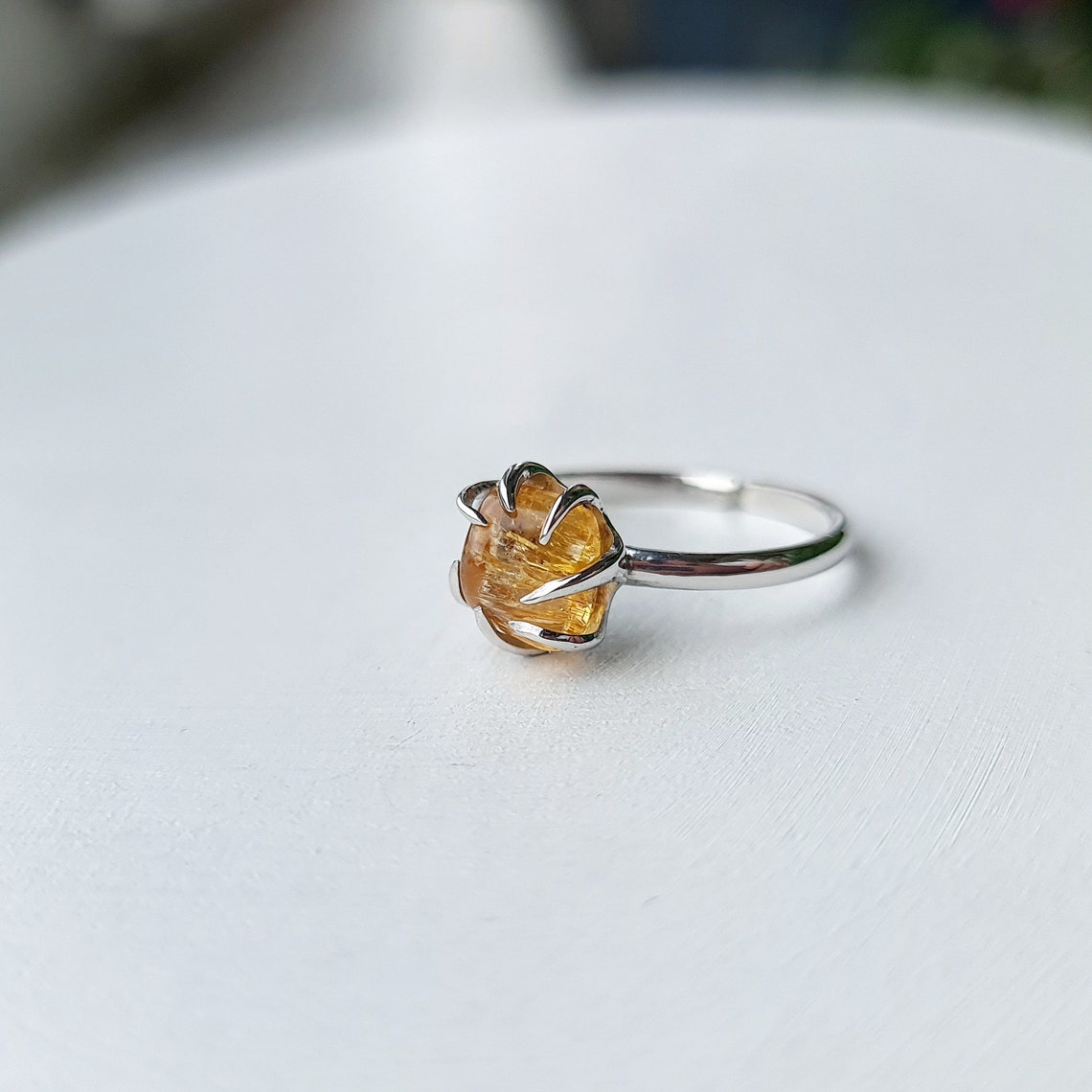 Imperial Topaz Ring Raw Imperial Topaz Adjustable Ring | Etsy