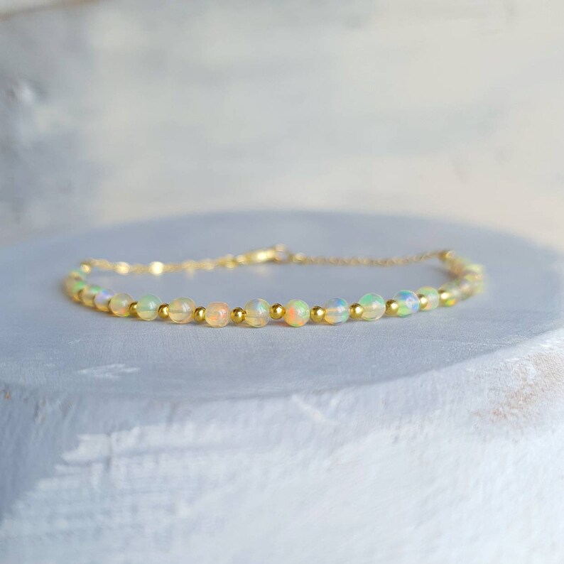 Fire Opal Bracelet Ethiopian Beaded Gemstone Bracelet Genuine Etsy