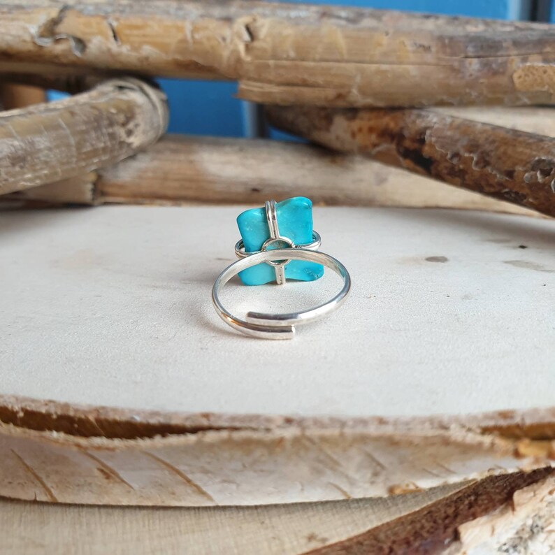 Chrysocolla Ring Raw Turquoise Colored Gemstone Adjustable Ring Blue Chrysocolla Jewelry Wife Gift For Sister Gift For Mom Unisex Gift
