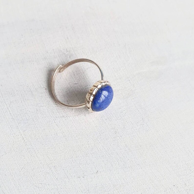 Lapis Lazuli Ring Blue Gemstone 5.1ctw Unisex Silver | Etsy