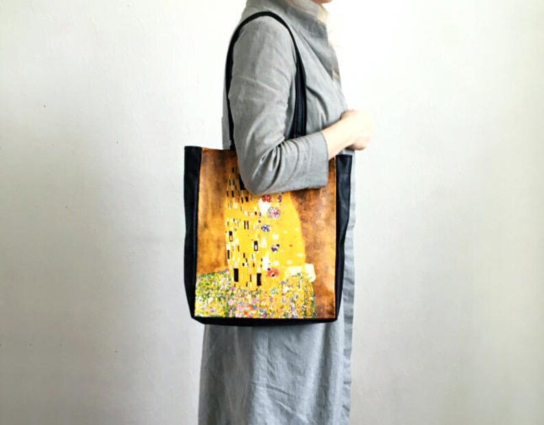 The Kiss Shopper Bag Faux Leather Tote Bag Gustav Klimt | Etsy