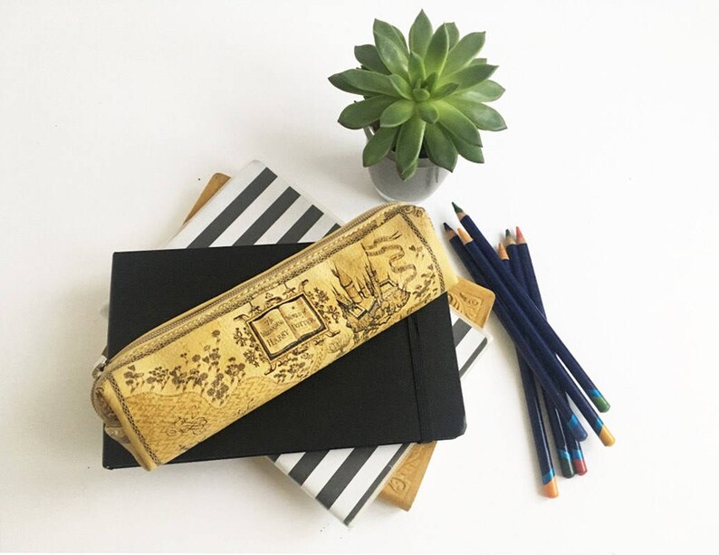 Harry Potter Marauders Map Pencil Case blue handmade Harry Potter Marauders Map Pencil Case blue handmade