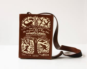 Grimm's Fairytale Classics Leather Book Bag Brothers Grimm Book Purse
