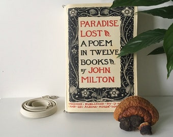 Paradise Lost Book Bag Leather Bag John Milton Book Clutch Paradise Lost Book Cover Bag