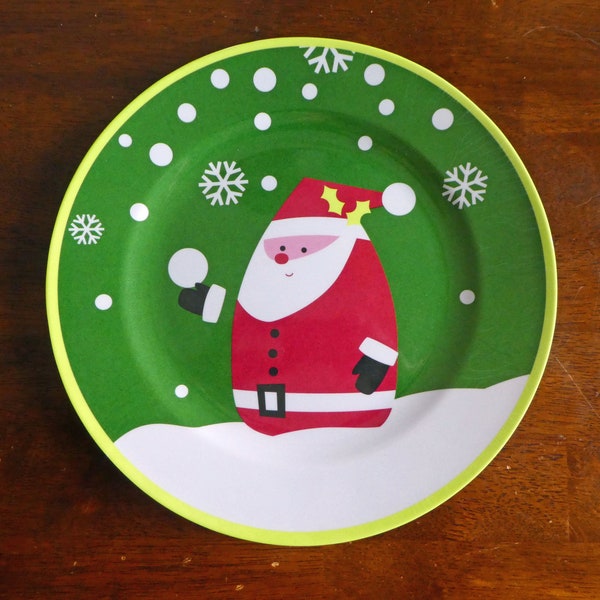 Vintage Melamine Santa Platter, Gently Used