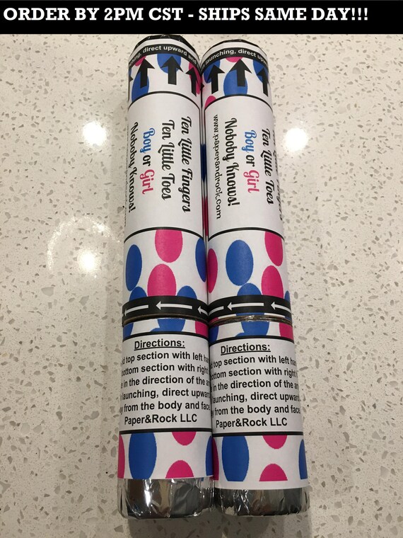 Ships Same Day Xl 12 Inch Confetti Cannon Gender Reveal Etsy