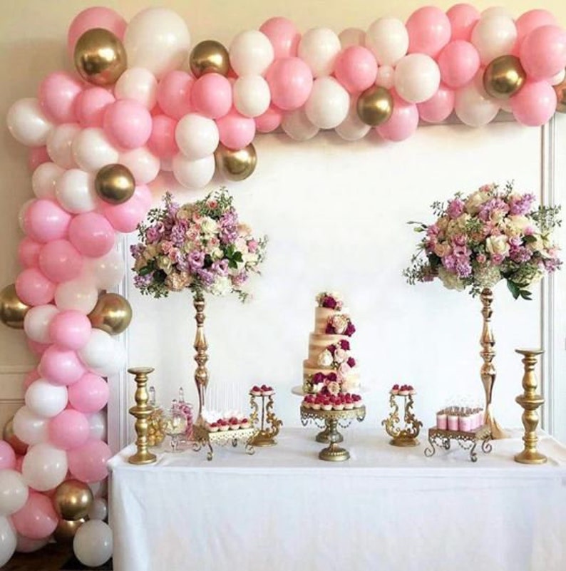 Pink Gold & White Balloon Garland Kit Pump Included Garland | Etsy