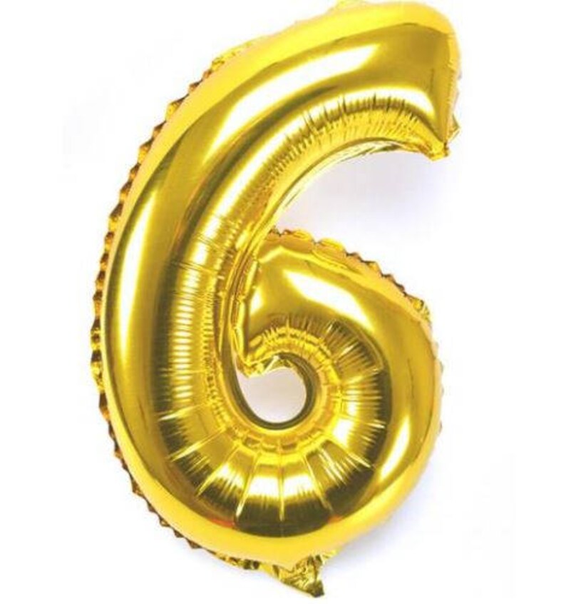 Number 6 JUMBO 40 inch Gold Number Mylar Balloon Giant Gold Foil Balloon Birthday Celebration Giant Balloons