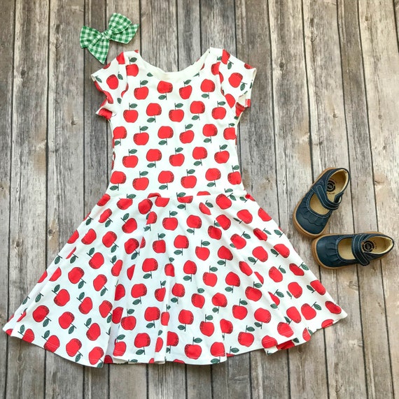 Apple Dress. Back to School Dress. Fall Dress. Baby Dress. Etsy