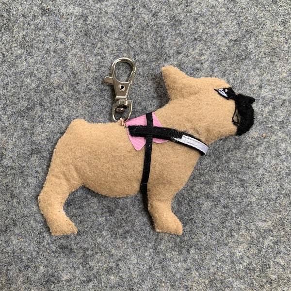 French Bulldog Frenchie felt miniature bag charm decoration gift