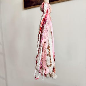 Handmade Pink Yarn Tassel Bookmark: Bible Study Gift
