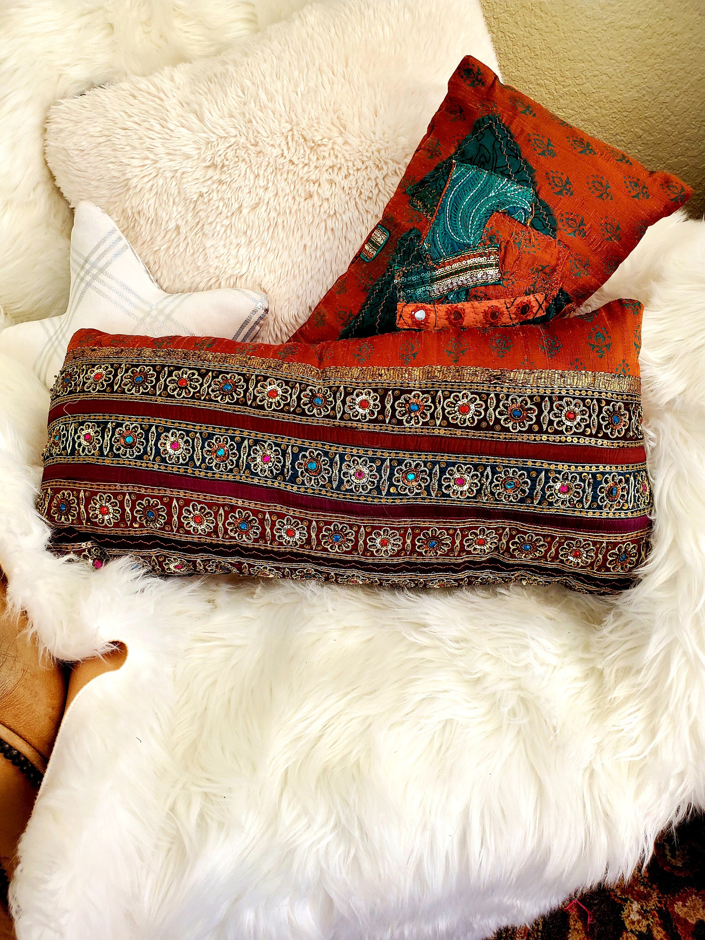 boho pillow, decorative pillow, bedroom accent, living room, bohemian