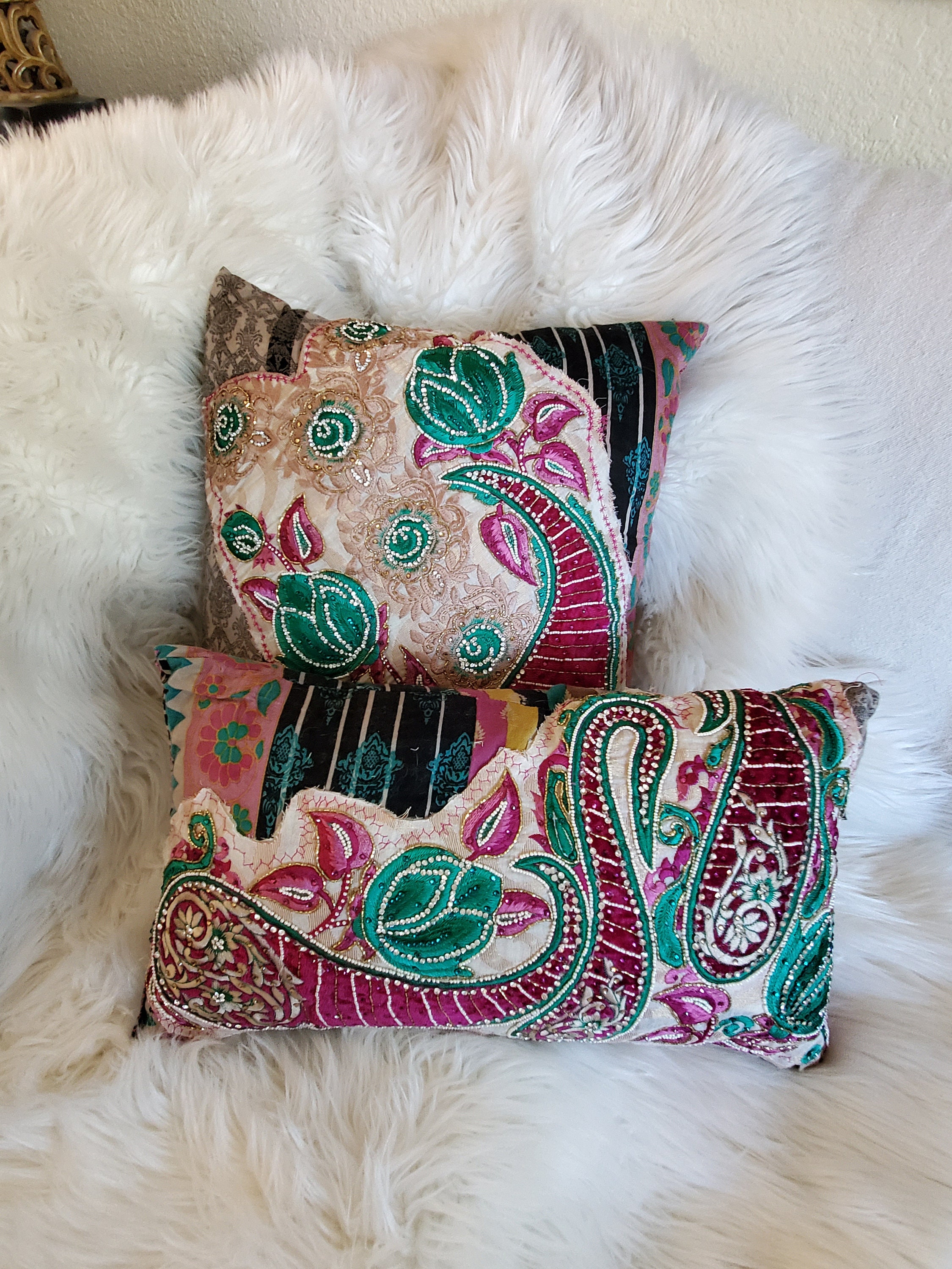 1 Bohemian pillow, boho style pillow, decorative pillow, gypsy style
