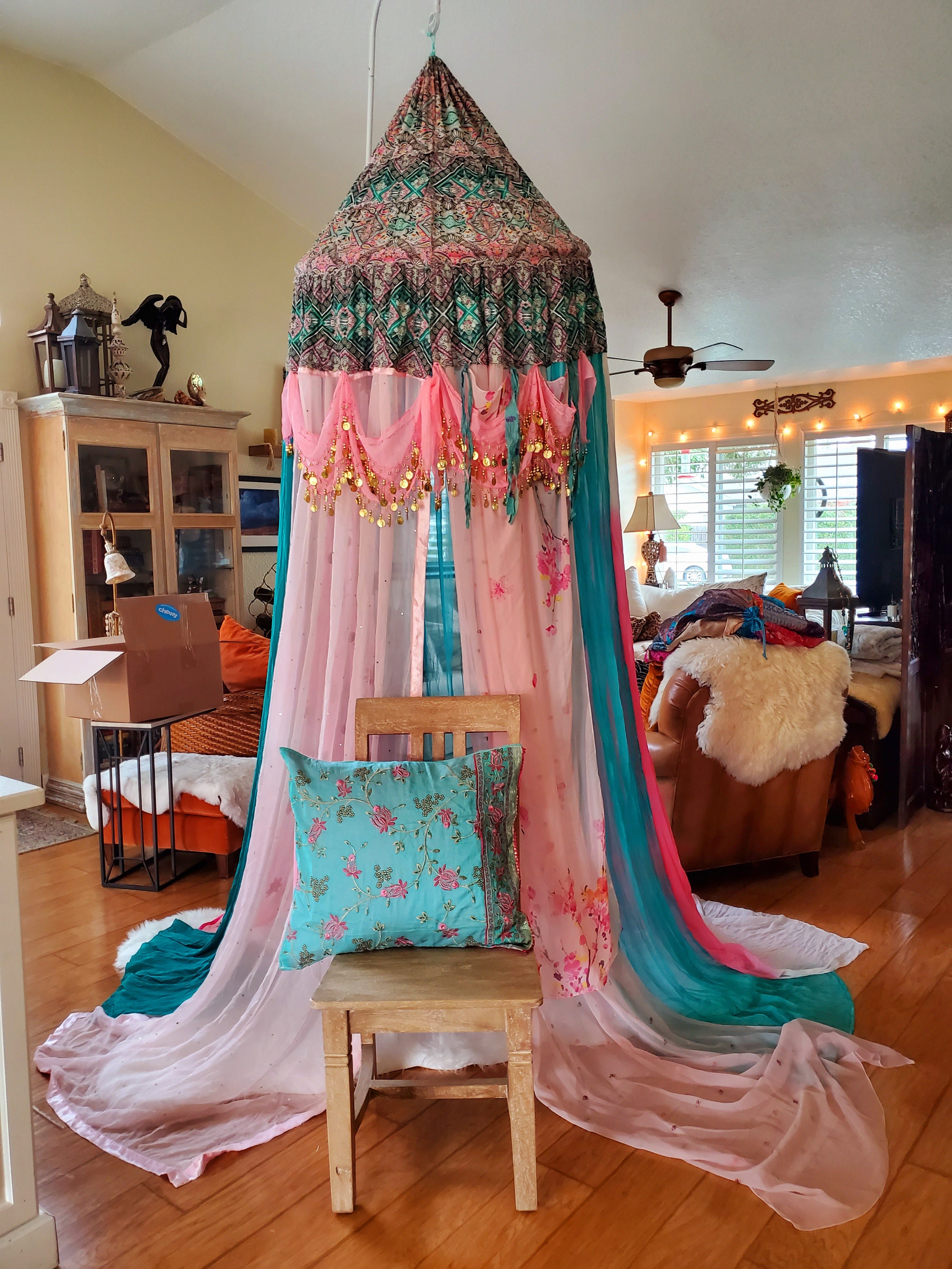 Reserved for LF boho canopy, boho pillow, Meditation, Boho Tent, Garden