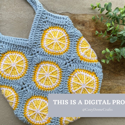 Citrusly?? Granny Square Tote Bag | Crochet Pattern - Etsy