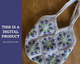 Best Buds Tulip Granny Square Tote Bag | crochet pattern