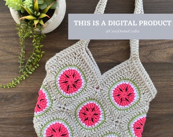 One in a Melon Granny Square Tote Bag | crochet pattern