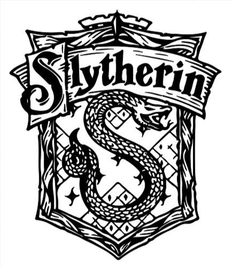 Harry Potter Slytherin House Crest SVG | Etsy