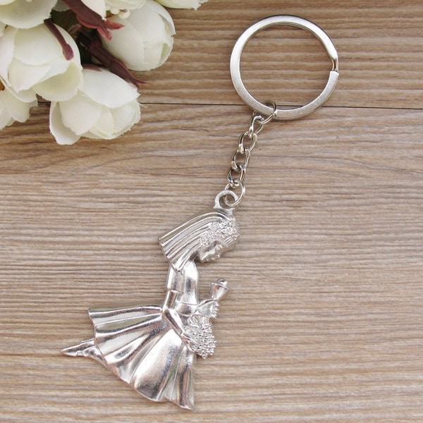 First Communion Keychain Party Favor Girl (12PCS) Recuerdos de Primera Comunion Niña/ Key Ring Gift for Guests in box JK165G