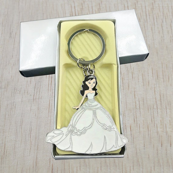 12 QUINCEANERA PARTY FAVORS RECUERDOS DE QUINCEANERA Keychain Decorated Bag