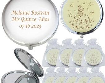 12pcs Personalized Sweet 16 Favors Recuerdos para Quinceañera Mis XV Años Mirrors 18 Birthday Gift for Guests
