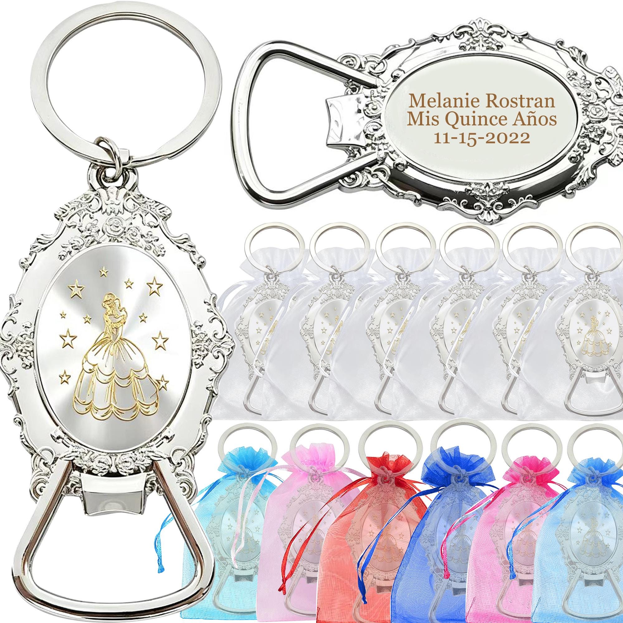 12 PCS Personalized Quinceanera Favors Recuerdos Para Mis XV Sweet