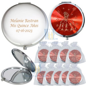 12 PCS Personalized quinceañera Favor Sweet 16 Recuerdos para Mis XV Años 18 Birthday Mirrors Favor