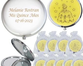 12pcs Personalized Sweet 16 Favors Recuerdos para Quinceañera Mis XV Años Mirrors 18 Birthday Gift for Guests
