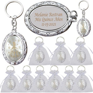 Favor de Quinceañera Personalizado (12 PCS) - Dulce 15 Mis Quince 18 Cumpleaños Dulce Dieciséis Llavero de Metal Regalo para Invitados Adolescente Chica