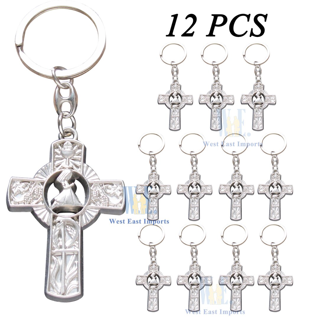 First Communion Keychain Party Favor Girl (12PCS) Recuerdos De Primera ...