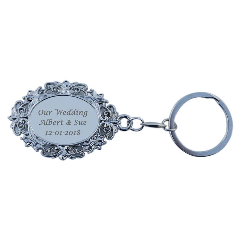 Personalized Wedding Keychain Favor 12 PCS Anniversary Etsy