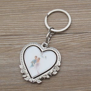 Wedding Keychain Favor (12 PCS) Heart Shaped Key Ring Anniversary Gift for Guest
