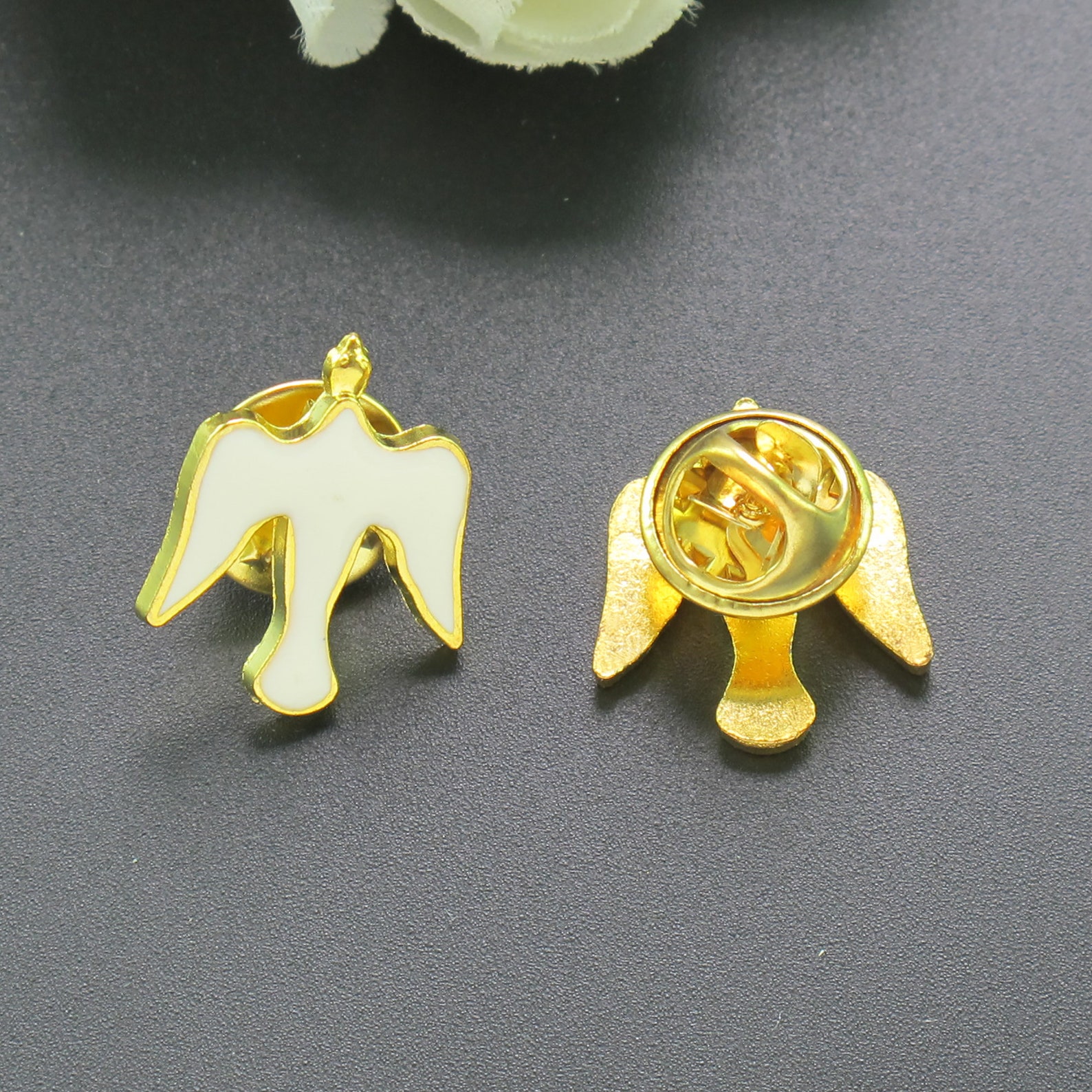 12 PCS Holy Spirit Lapel Pin White Red Emamel Dove First Etsy