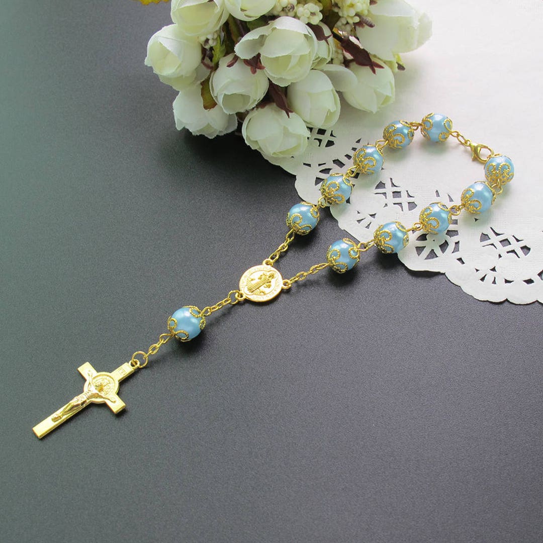 12pcs Blue Faux Pearl Decade Rosary Party Favor Baptism / - Etsy