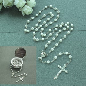 First Communion Rosary with gift Case for  Boy Girl Personalized Gift