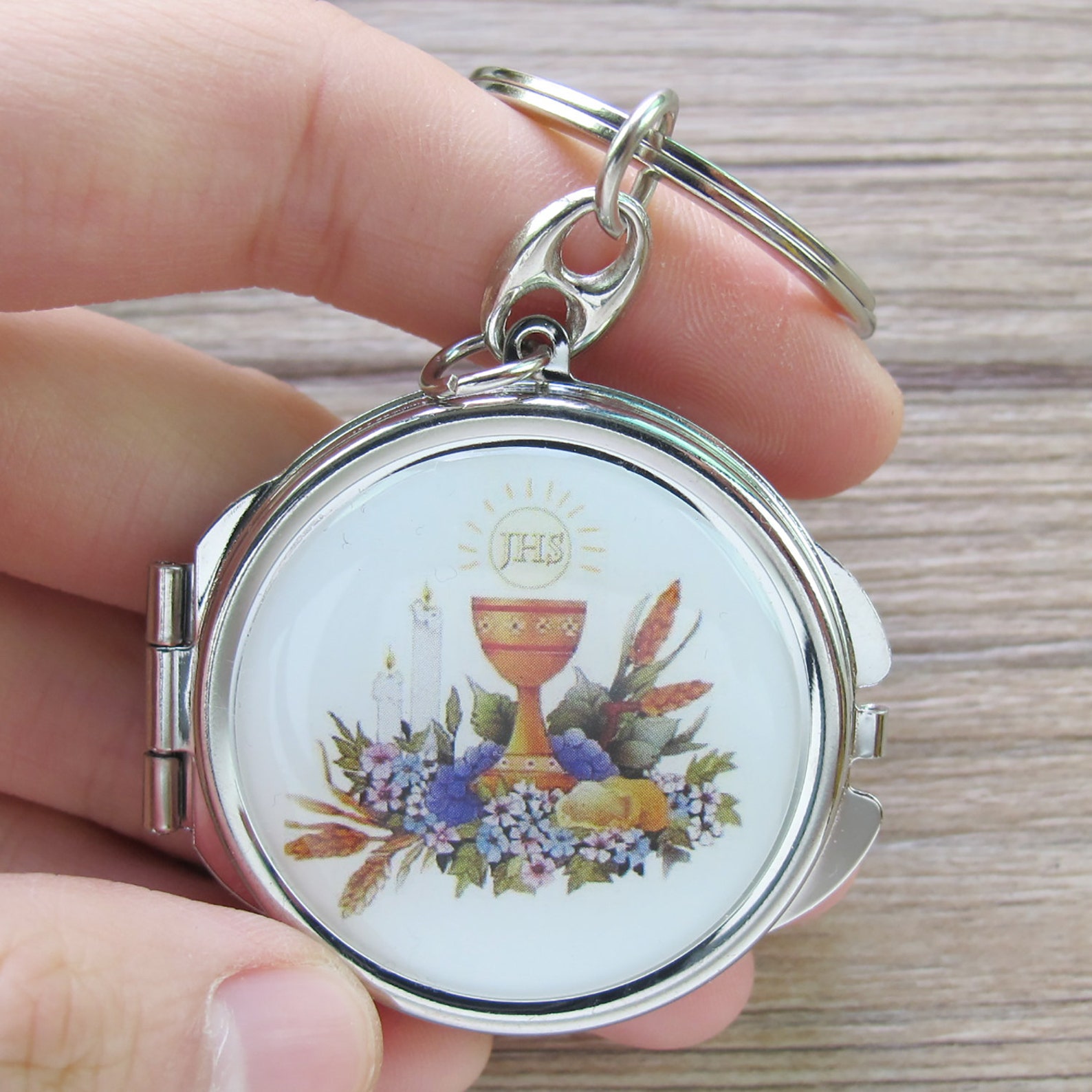 12 PCS Personalized First Communion Mirror Keychain Favors | Etsy