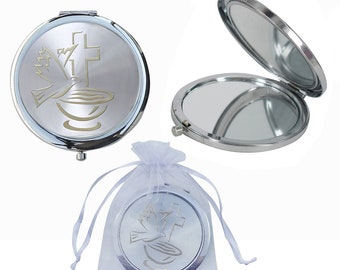 12 Baptism Makeup Compact Mirror Favors/Bautizo Recuerdos/1ST Communion/Holy Sprit