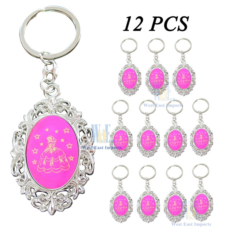 12 PCS Quinceanera Keychain Cinderella Theme Party Favor Sweet Etsy