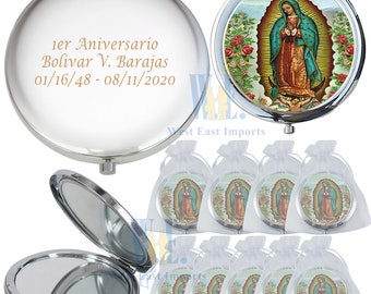 12 PCS Personalized Baptism Favors First Communion Confirmation Christening Memorial Giveaway Virgen de Guadalupe