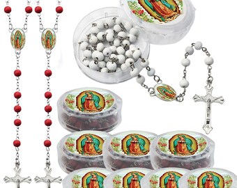 12 Pcs our lady of Guadalupe scented rosary communion baptism memorial favor