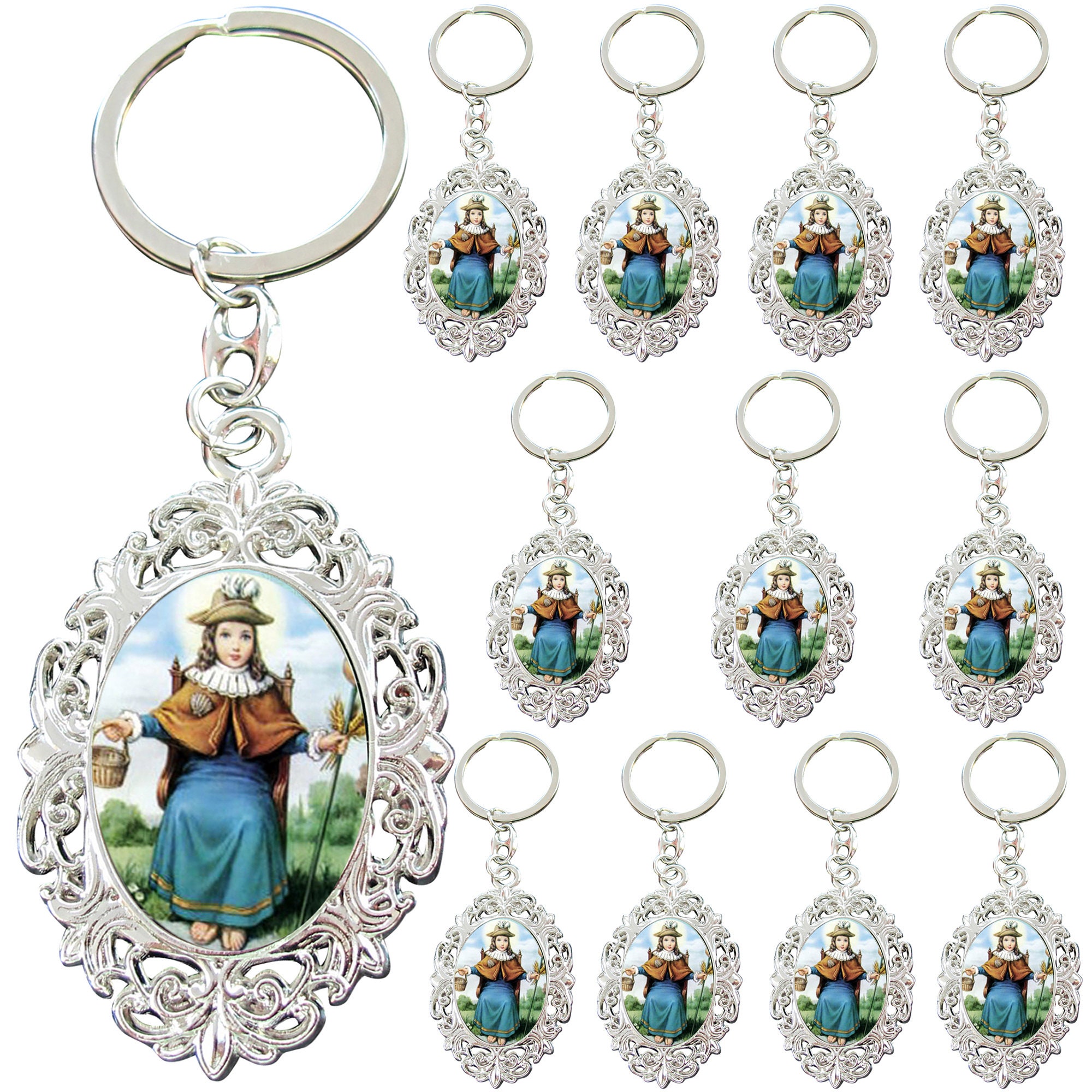 24 Pieces Baptism Mini Rosary Favors Pearl Beads First Communion Recuerdos  De Bautizo Christening Gift With Bags 