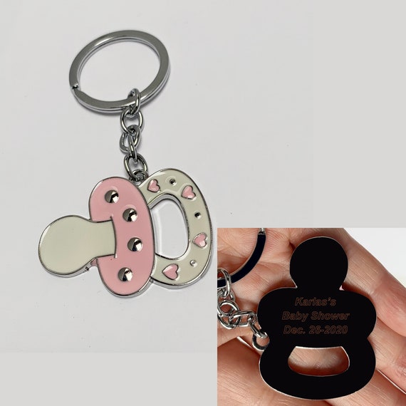 Personalized Baby Shower Keychain Favors 12 PCS Engraved Etsy