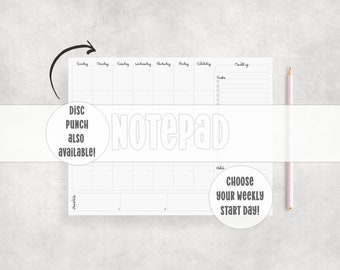 Letter Size Monthly Planner Tear Away Notepad or Punched for Discbound Planner - 24 months
