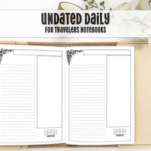 Days on 1 Page Traveler's Notebook Insert - Days Only Travelers Notebook Insert - DO1P TN Insert - Travelers Notebook Insert - UD-0001