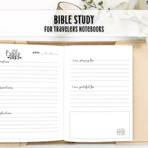 Bible Study Insert for Traveler's Notebook - Printed Travelers Notebook Insert