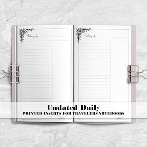 Days on 1 Page Traveler's Notebook Insert - Days Only Travelers Notebook Insert - DO1P TN Insert - Travelers Notebook Insert - UD-0001