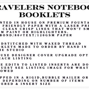 a list of travel's notebook booklets