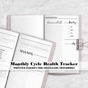 Yearly Period Tracker with Monthly Cycle Health Insert for Travelers Notebooks - Printed TN Insert