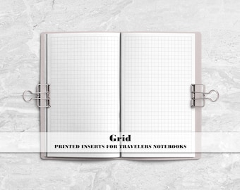 Square Grid Traveler's Notebook Insert - Printed Travelers Notebook Insert