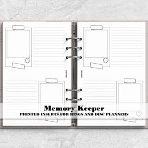 Printed Planner Insert for Ring or Disc Bound Planners - Memory Keeping - Gratitude Journal
